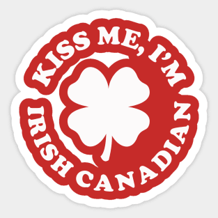 Kiss Me I'm Irish Canadian Sticker
